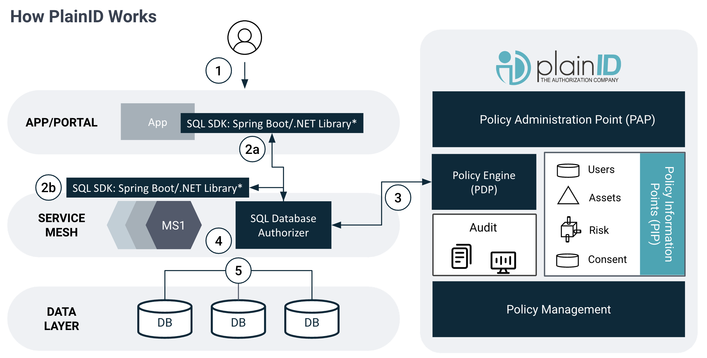 PlainIDs SQL Database Authorizer Diagram